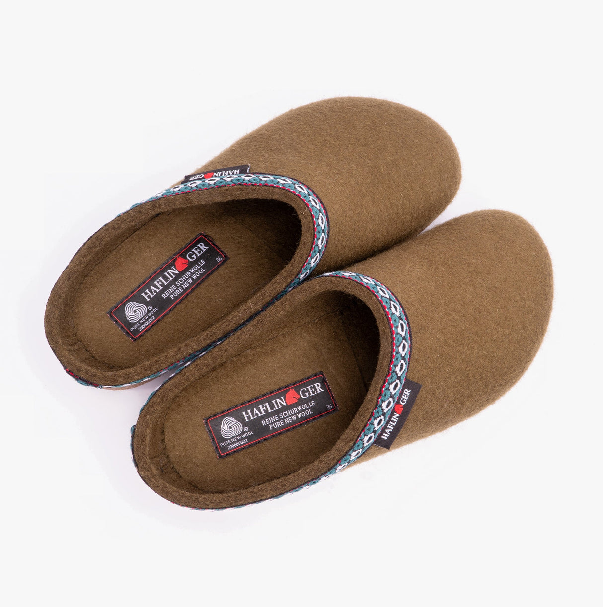 Haflinger FRANZL Womens Wool Clogs Olive Green