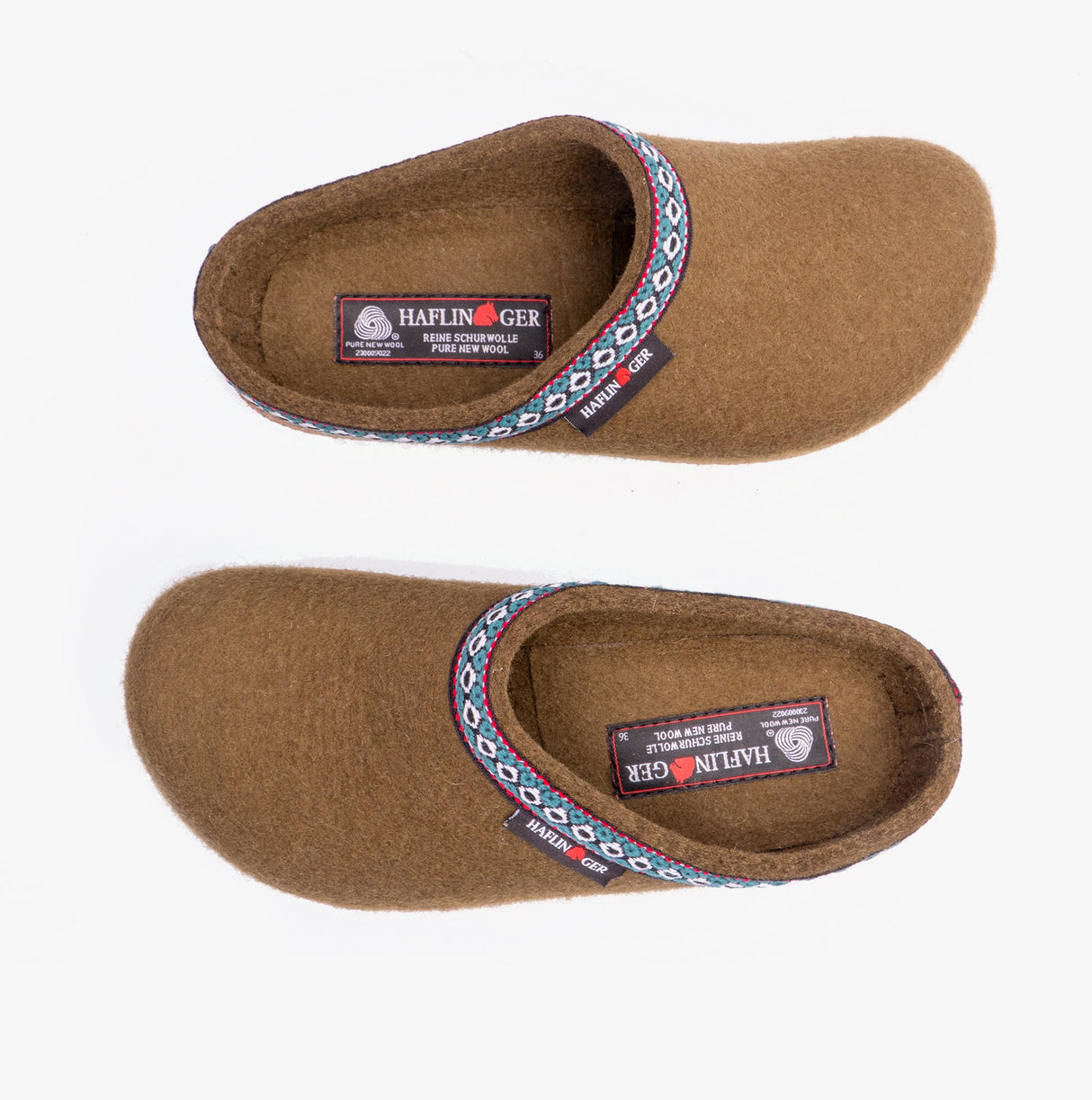 Haflinger FRANZL Womens Wool Clogs Olive Green