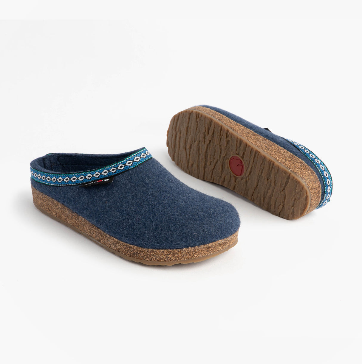 Haflinger FRANZL Womens Felt Clogs Jeans Blue