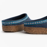 Haflinger FRANZL Womens Felt Clogs Jeans Blue