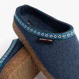 Haflinger FRANZL Womens Felt Clogs Jeans Blue