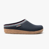 Haflinger FRANZL Womens Wool Clogs Navy