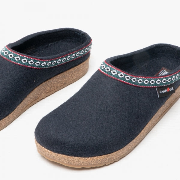 Haflinger FRANZL Womens Wool Clogs Navy
