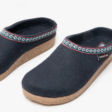 Haflinger FRANZL Womens Wool Clogs Navy