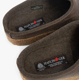 Haflinger TORBEN Womens Felt Clogs Mottled Brown
