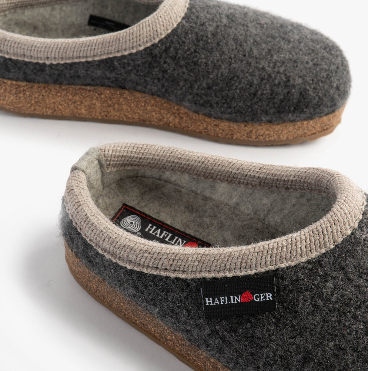 Haflinger PANDA Womens Felt Clogs Anthracite