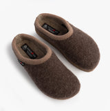 Haflinger PANDA Womens Felt Clogs Brown