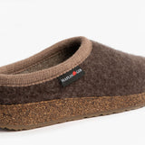 Haflinger PANDA Womens Felt Clogs Brown