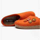 Haflinger KANON Womens Felt Wide Fit Mule Slippers Rust