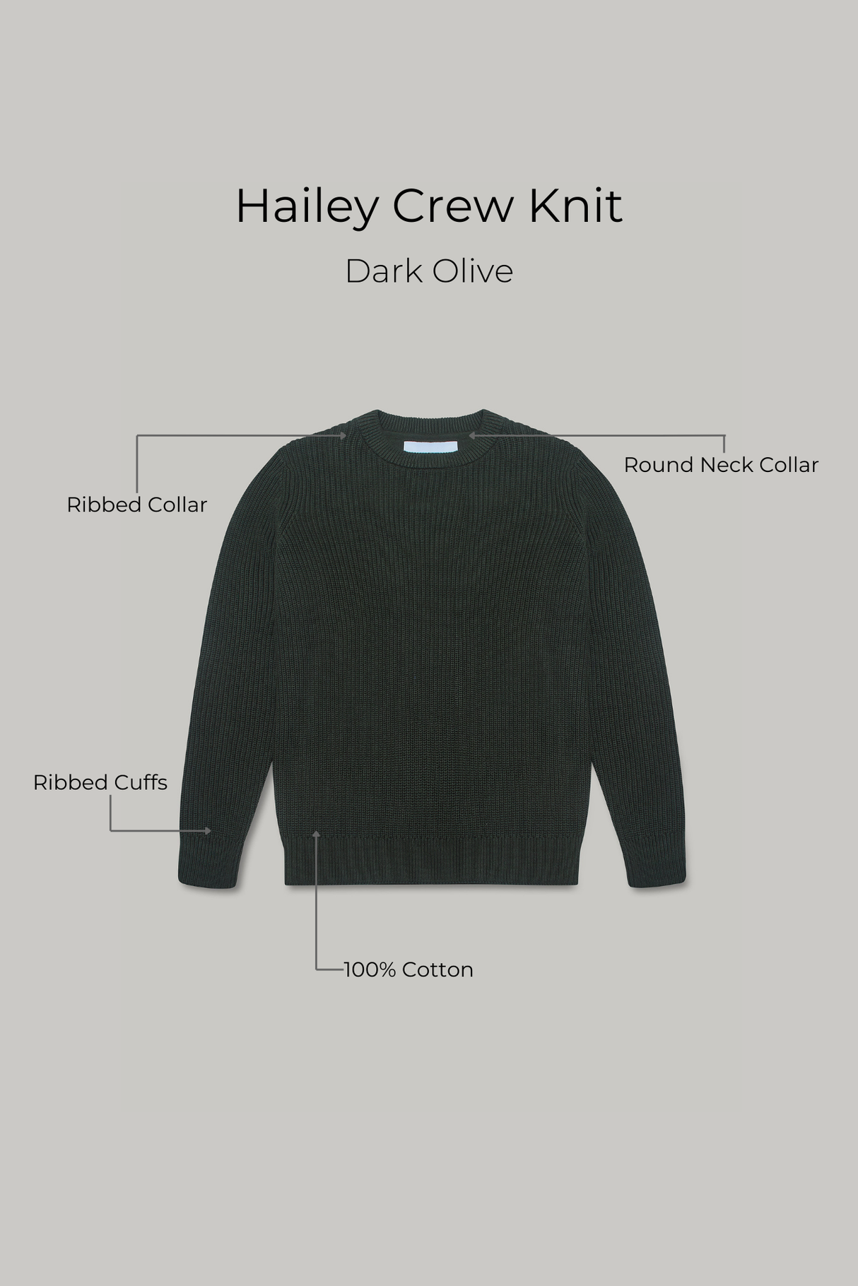 J Hailey Crew Knit - Dark Olive