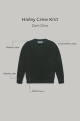J Hailey Crew Knit - Dark Olive