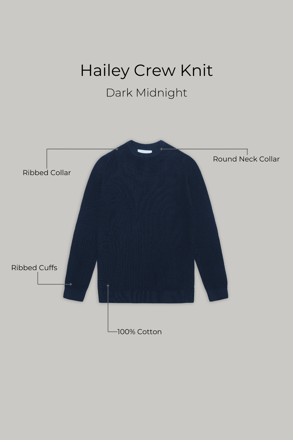 J Hailey Crew Knit - Dark Midnight
