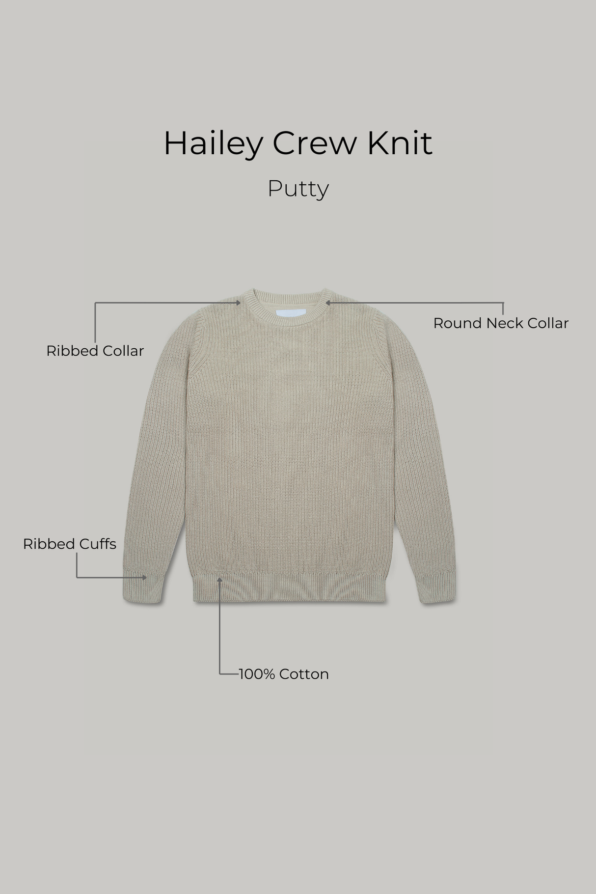 J Hailey Crew Knit - Putty