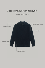 J Hailey Quarter Zip Knit -  Dark Midnight
