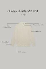 J Hailey Quarter Zip Knit -  Putty