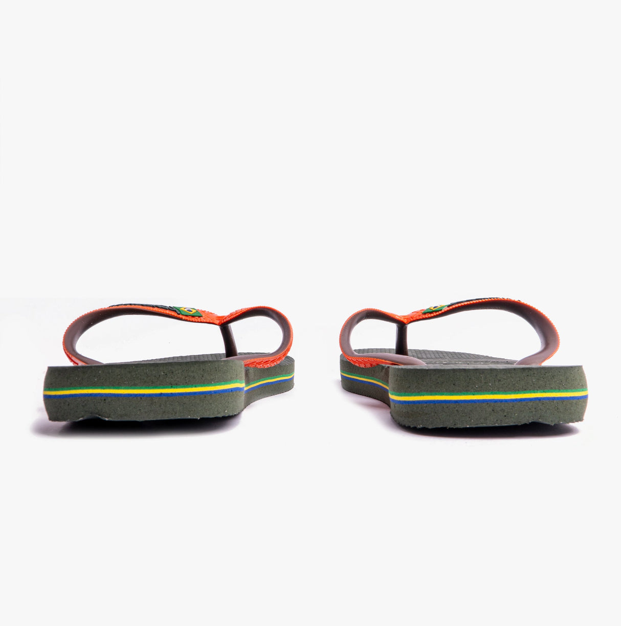 Havaianas BRASIL MIX Womens Sandals Olive Green/Sunset Orange