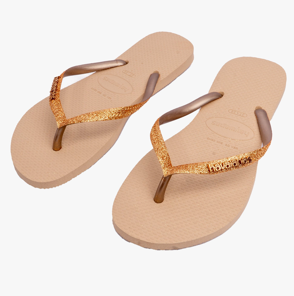 Havaianas SLIM GLITTER II Womens Flip-Flop Sandals Sand/Golden Light Metallic