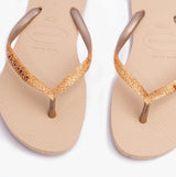 Havaianas SLIM GLITTER II Womens Flip-Flop Sandals Sand/Golden Light Metallic