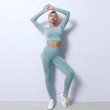 Workout 2 Piece Workout Crop Top Set Clothing Womens Fitness Apparel Sports Set Women Yoga Set Gym Wear