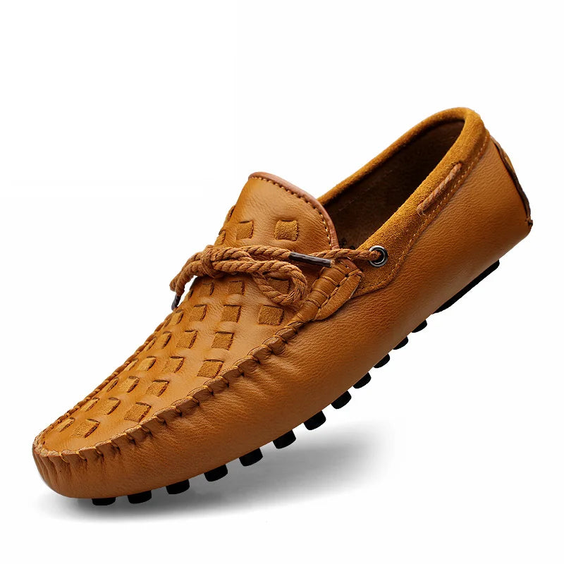 Accept OEM in Ready Stock Handmade Pure Real Genuine Leather Breathable 4 Season Men Dress Business Loafers