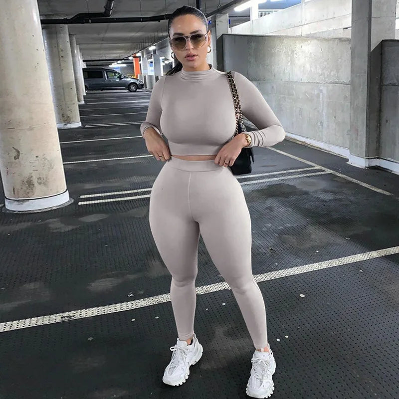 2021 New arrivals 18 color fashion casual sports fitness  crop top yoga two piece set women sportswear fitness other sportswear