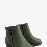 Heavenly Feet LARKIN Womens Ankle Zip Boots Forest