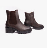 Heavenly Feet CLEMMY2 Womens Heeled Chelsea Boots Chocolate