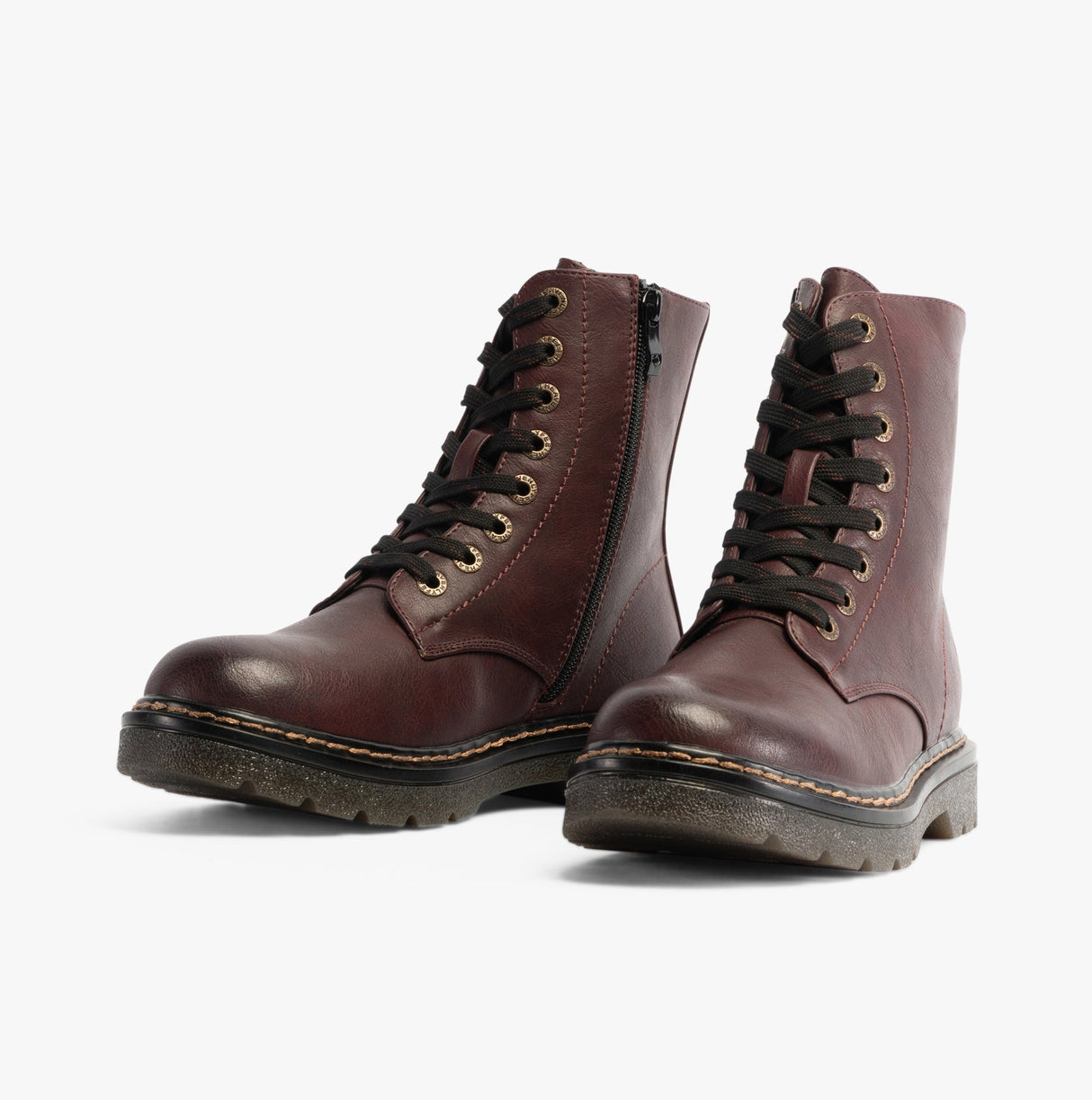 Heavenly Feet JUSTINA2 Womens Lace Up Boots Burgundy