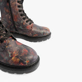 Heavenly Feet JUSTINA2 WOODLAND PRINT Womens Lace Up Boots Black