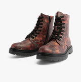 Heavenly Feet JUSTINA2 WOODLAND PRINT Womens Lace Up Boots Bark