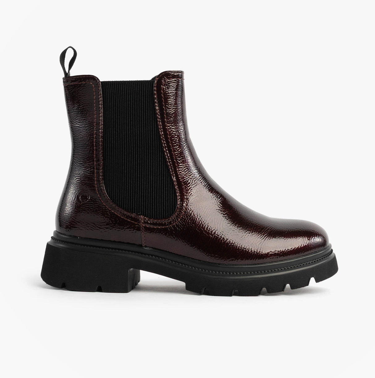 Heavenly Feet ZETA Womens Chelsea Boots Claret Patent