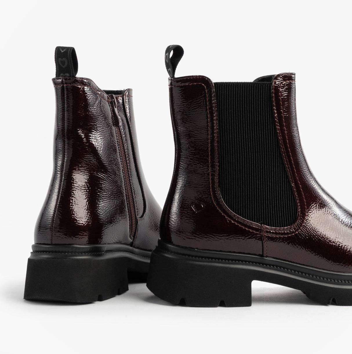 Heavenly Feet ZETA Womens Chelsea Boots Claret Patent