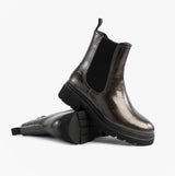 Heavenly Feet ZETA Womens Chelsea Boots Pewter Patent