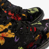 Heavenly Feet JUSTINA2 FLORAL VELOUR Womens Lace Up Boots Black