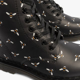 Heavenly Feet JUSTINA2 NEW BEE PRINT Womens Lace Up Boots Black