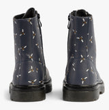 Heavenly Feet JUSTINA2 NEW BEE PRINT Womens Lace Up Boots Midnight