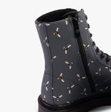 Heavenly Feet JUSTINA2 NEW BEE PRINT Womens Lace Up Boots Ocean