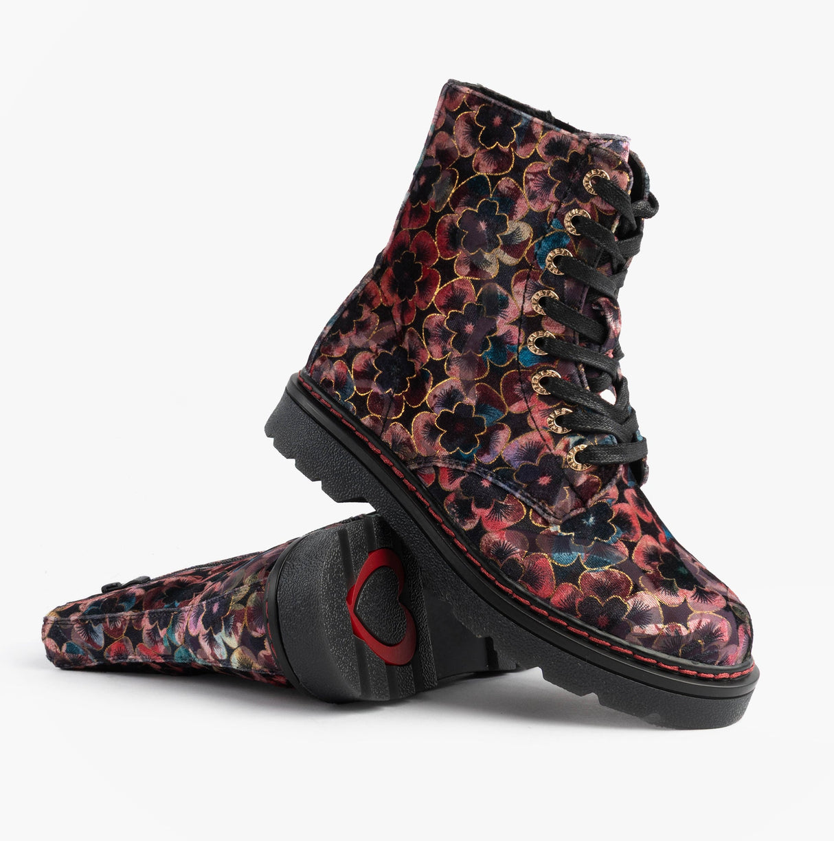 Heavenly Feet JUSTINA2 VIOLA VELOUR Womens Ankle Boots Rose Pink