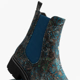 Heavenly Feet ZETA MEADOW VELOUR Womens Chelsea Boots Blue Velour