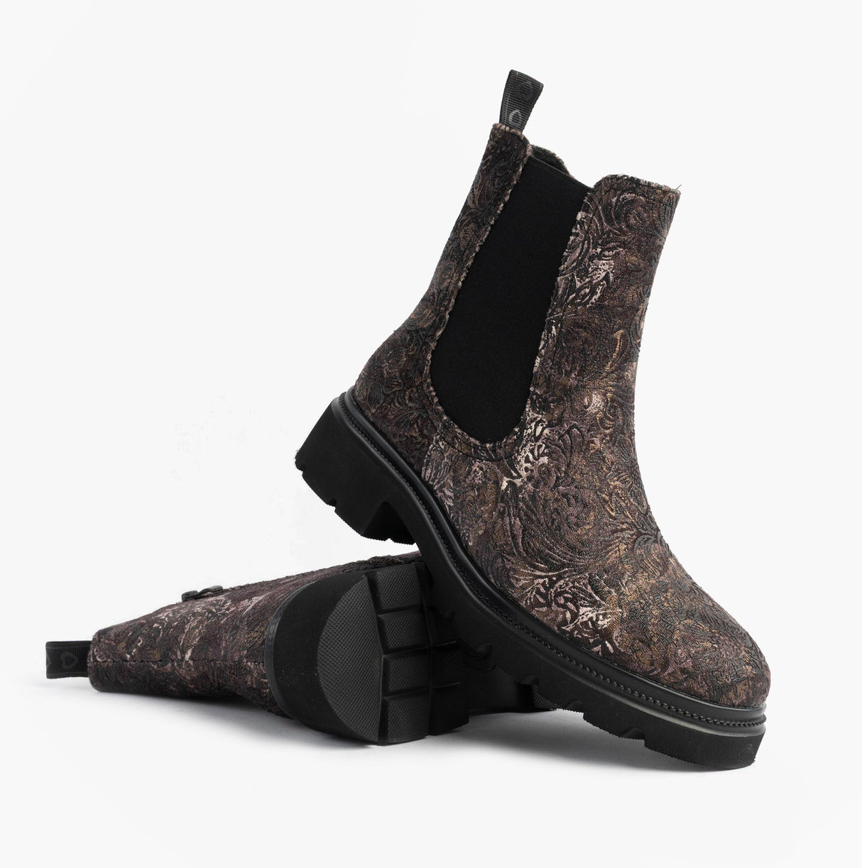 Heavenly Feet BRKVLR ZETA MEADOW VELOUR Womens Chelsea Boots Bark Velour