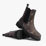 Heavenly Feet BRKVLR ZETA MEADOW VELOUR Womens Chelsea Boots Bark Velour