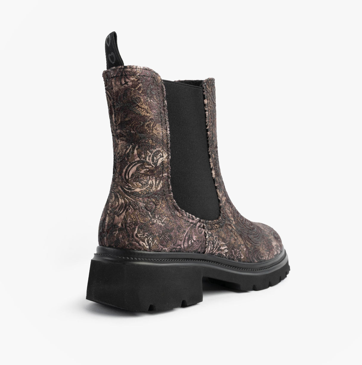 Heavenly Feet BRKVLR ZETA MEADOW VELOUR Womens Chelsea Boots Bark Velour