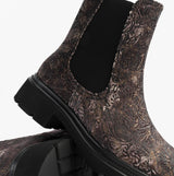 Heavenly Feet BRKVLR ZETA MEADOW VELOUR Womens Chelsea Boots Bark Velour