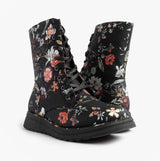 Heavenly Feet MARTINA4 PRINT FANTASY Womens Ankle Boots Black