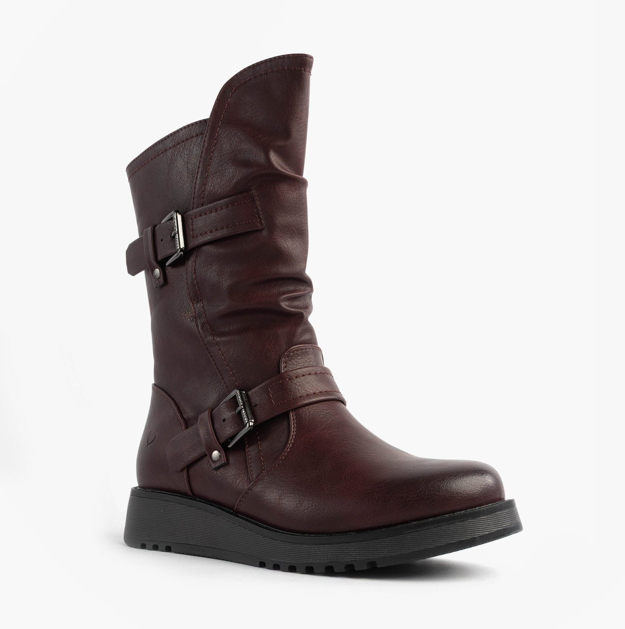 Heavenly Feet HANNAH4 Womens Mid Calf Boots Burgundy