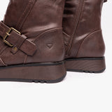 Heavenly Feet HANNAH4 Womens Mid Calf Boots Chocolate