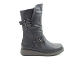 Heavenly Feet HANNAH4 Womens Mid Calf Boots Navy
