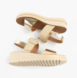 Heavenly Feet PISTACHIO Womens Sandals Beige/Gold