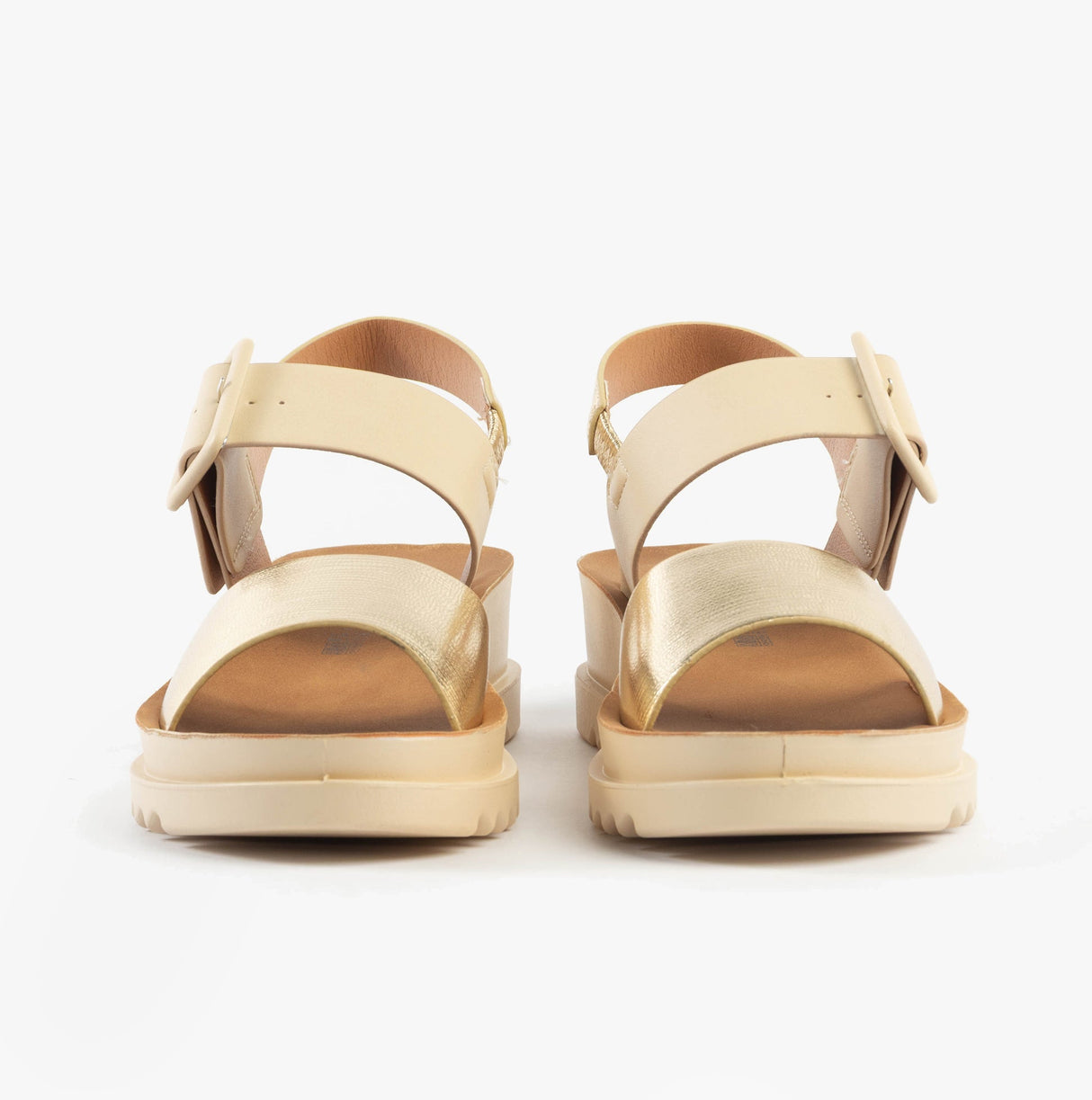 Heavenly Feet PISTACHIO Womens Sandals Beige/Gold