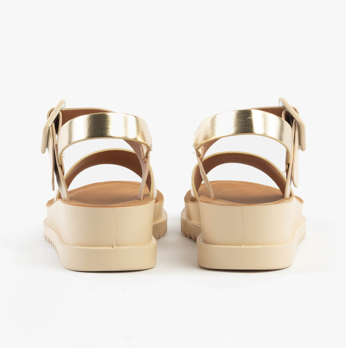 Heavenly Feet PISTACHIO Womens Sandals Beige/Gold
